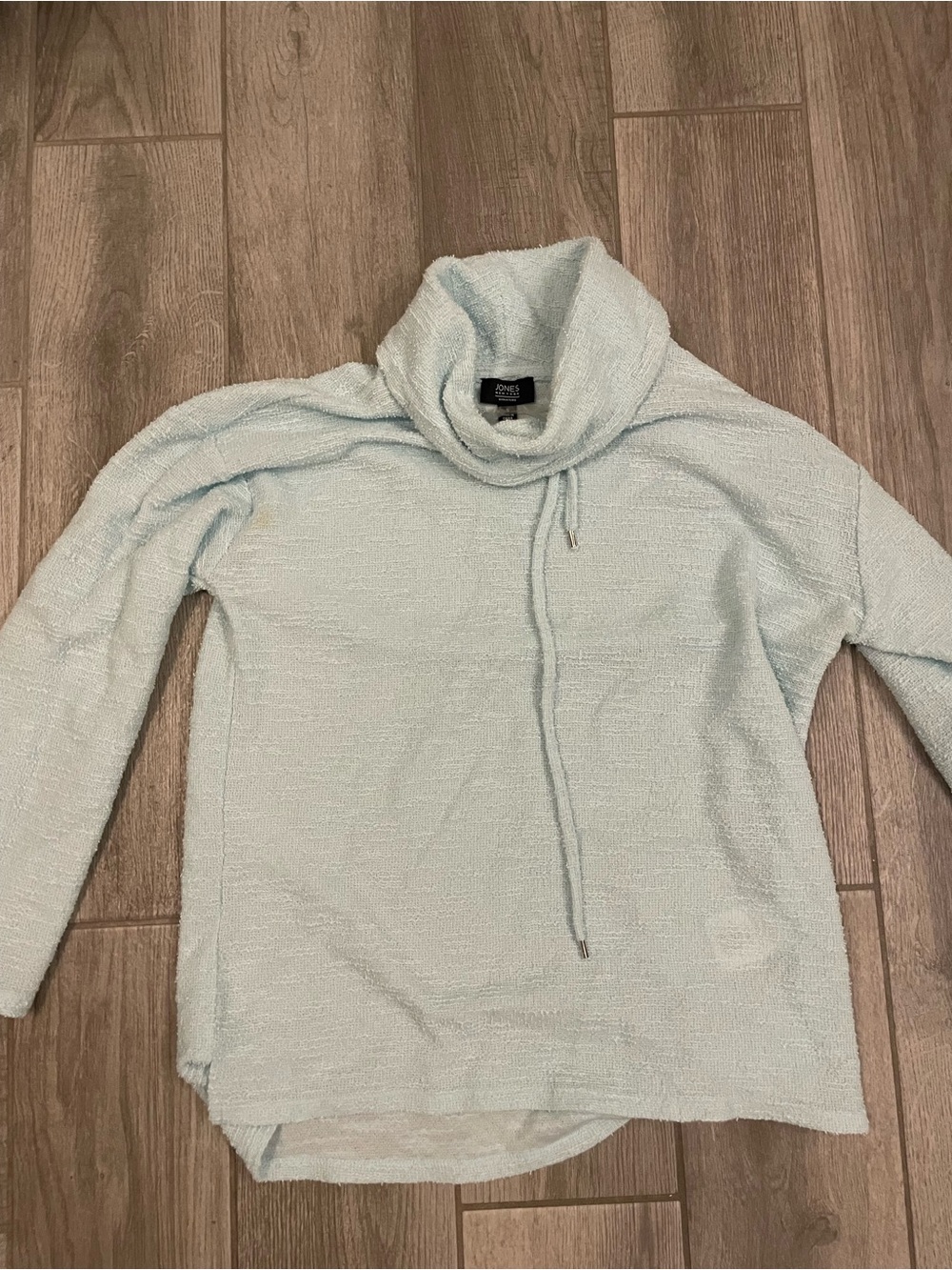 Jones NY light beachy pullover, long sleeve  size S, light turquoise